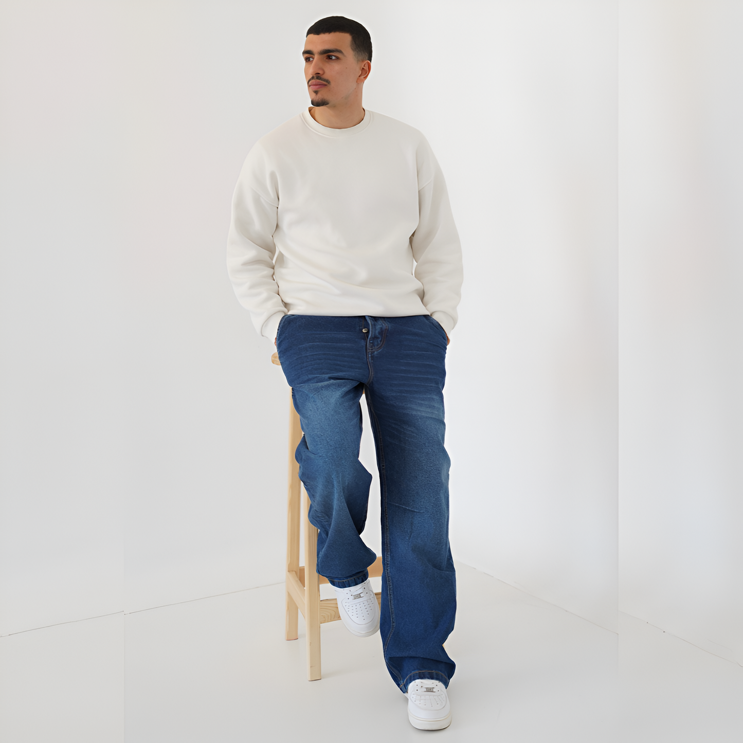 Jean baggy à poche marteau