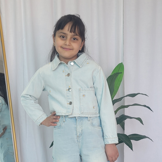 Veste jean avec Broderie