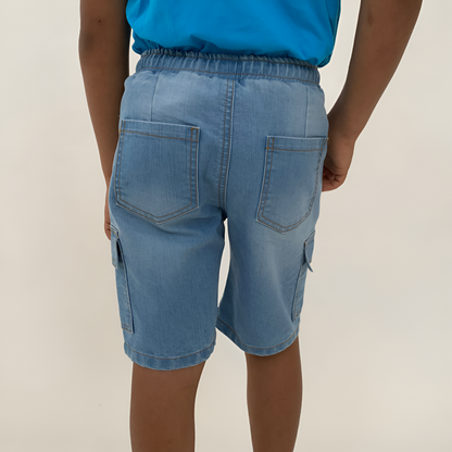 Short cargo en jean garçon