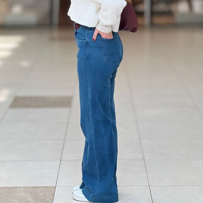 Jean baggy avec ourlet grande taille