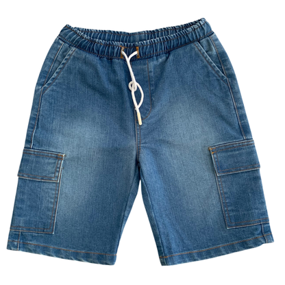 Short cargo en jean garçon