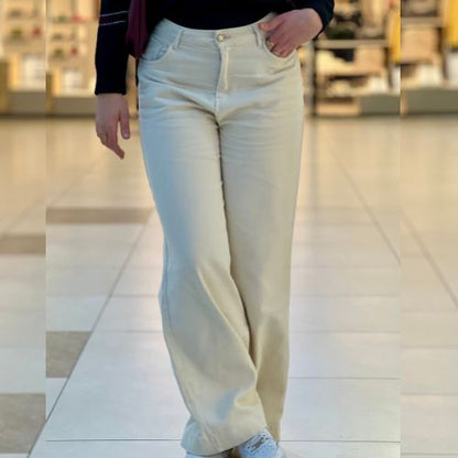 Jean baggy avec ourlet grande taille
