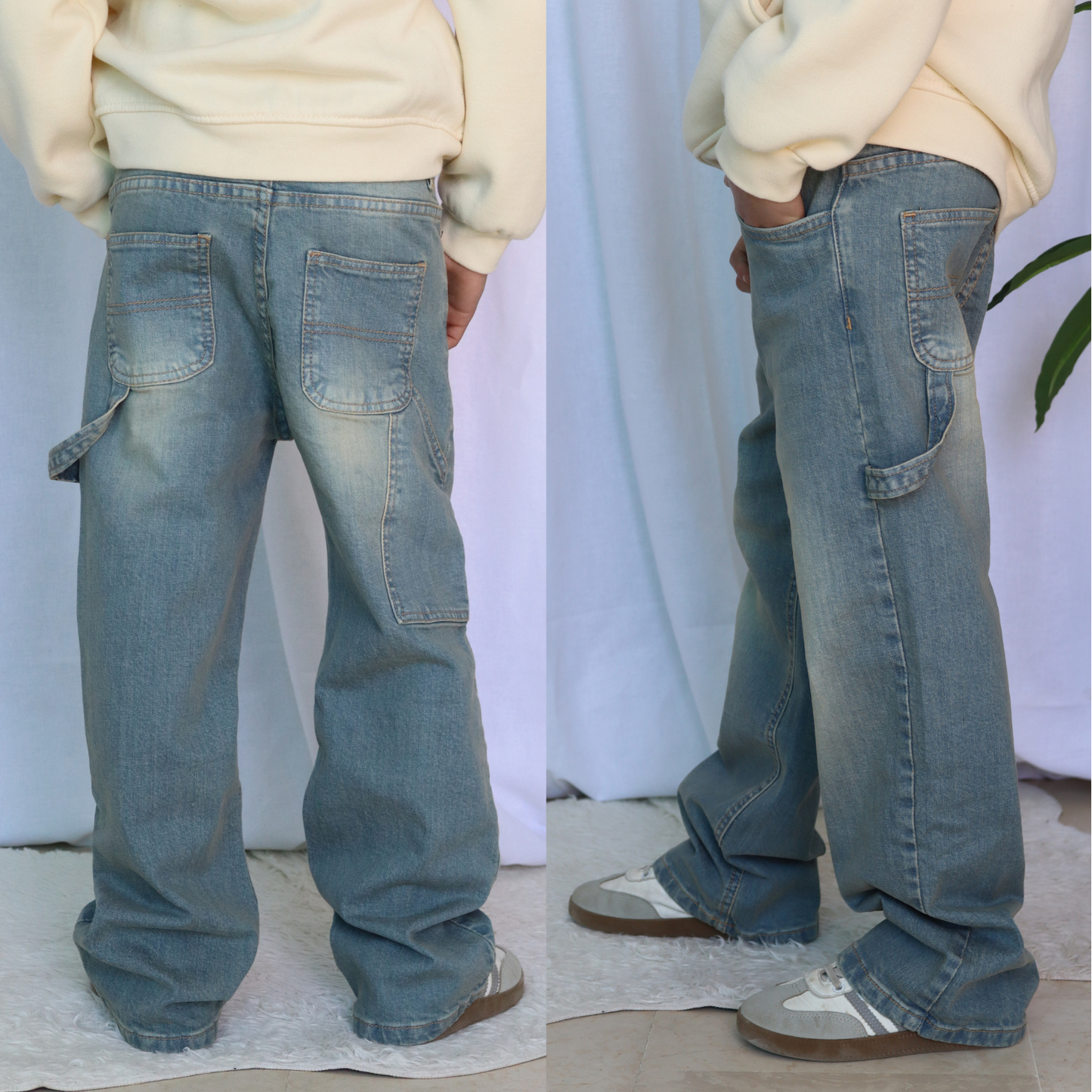 Jean Baggy Garçon - Bleu dirty