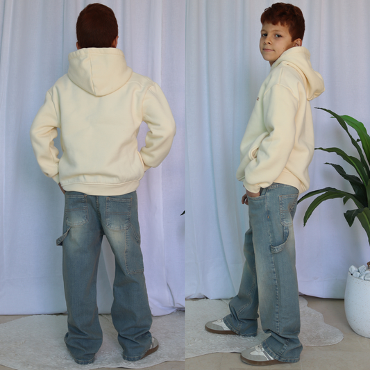 Jean Baggy Garçon - Bleu dirty