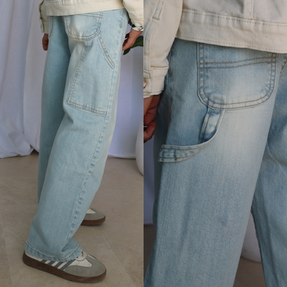 Jean Baggy Garçon - Bleu clair