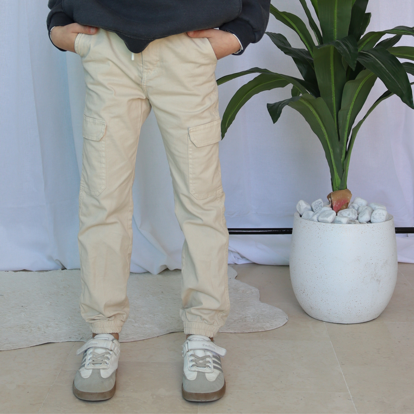 Pantalon Cargo Enfant - Écru
