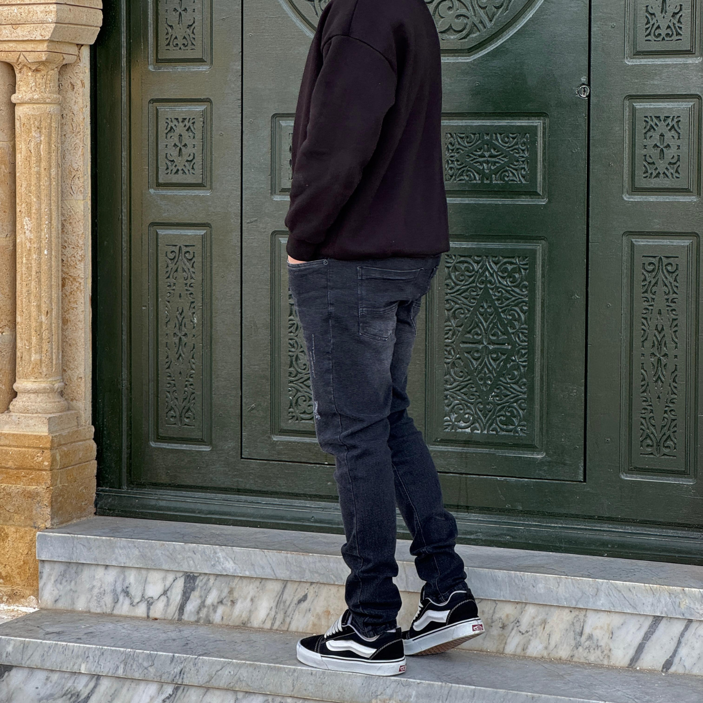 Jean simple coupe slim - Noir délavé