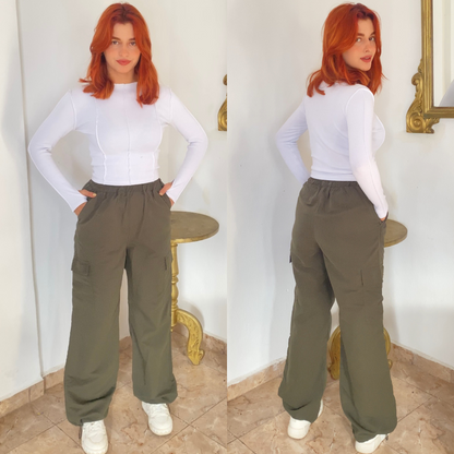 Pantalon style parachute