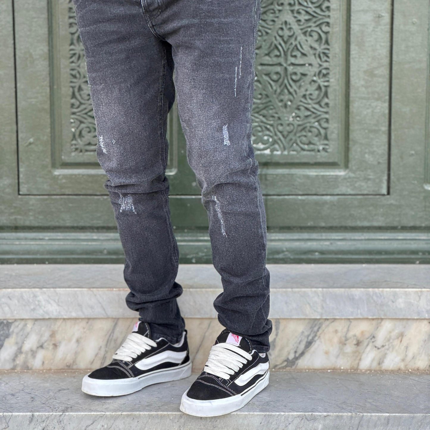 Jean simple coupe slim - Noir délavé
