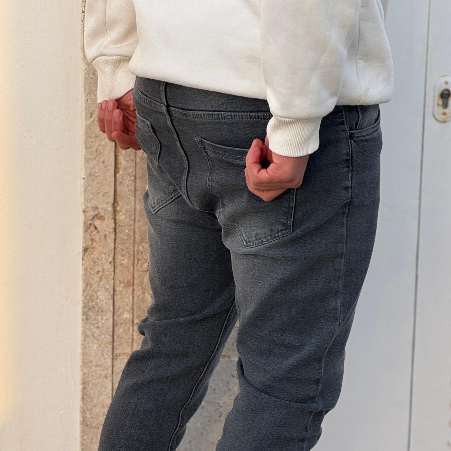 Jean simple coupe slim - Gris délavé