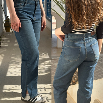 Jean straight avec fente