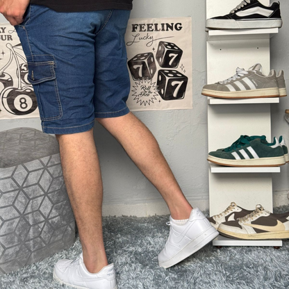 Short cargo en jean
